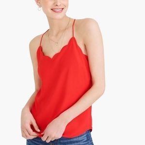 J Crew Red Scallop Tank
